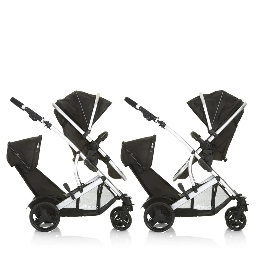 Детска Количка За Близнаци Duett 2 Black Hauck