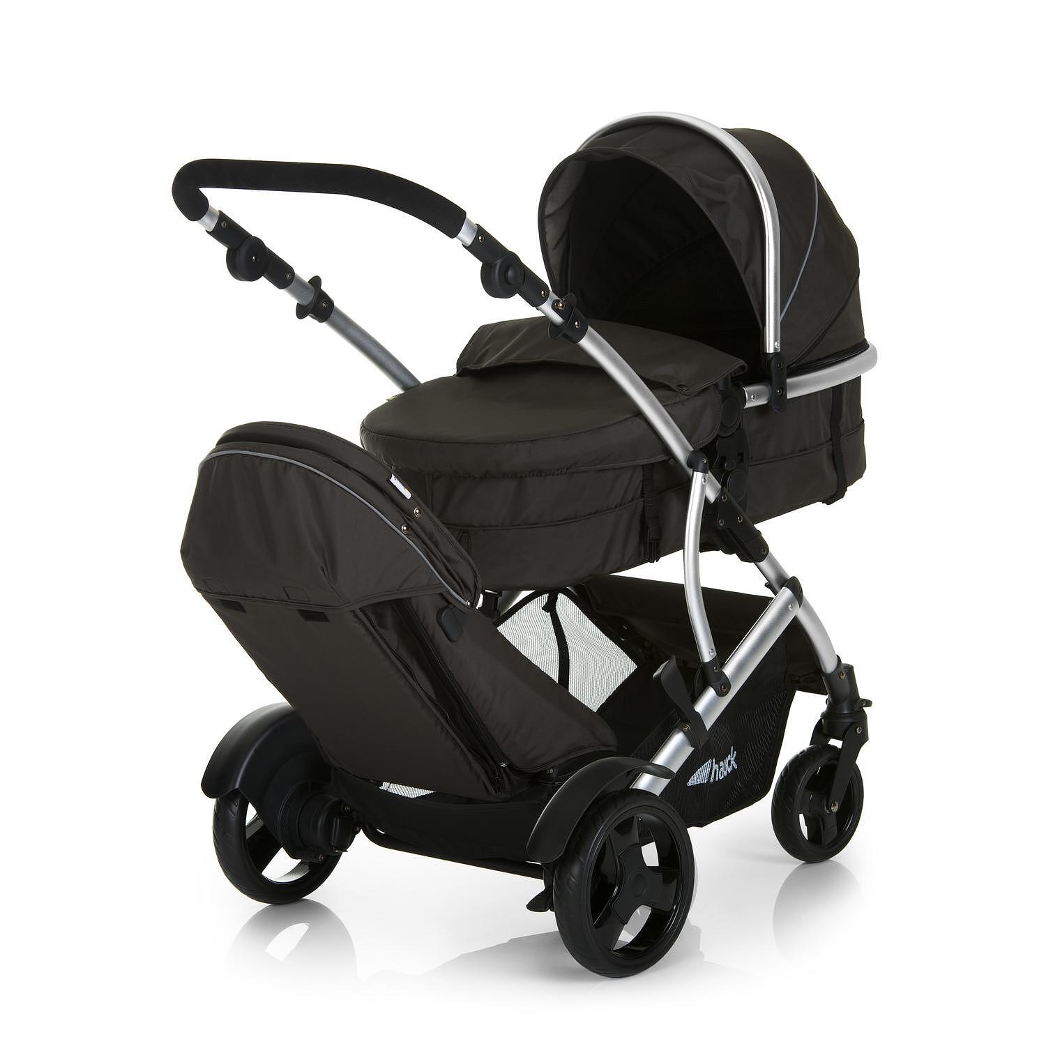 Детска Количка За Близнаци Duett 2 Black Hauck