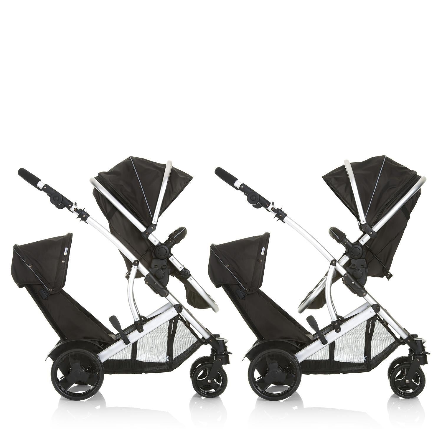 Детска Количка За Близнаци Duett 2 Black Hauck
