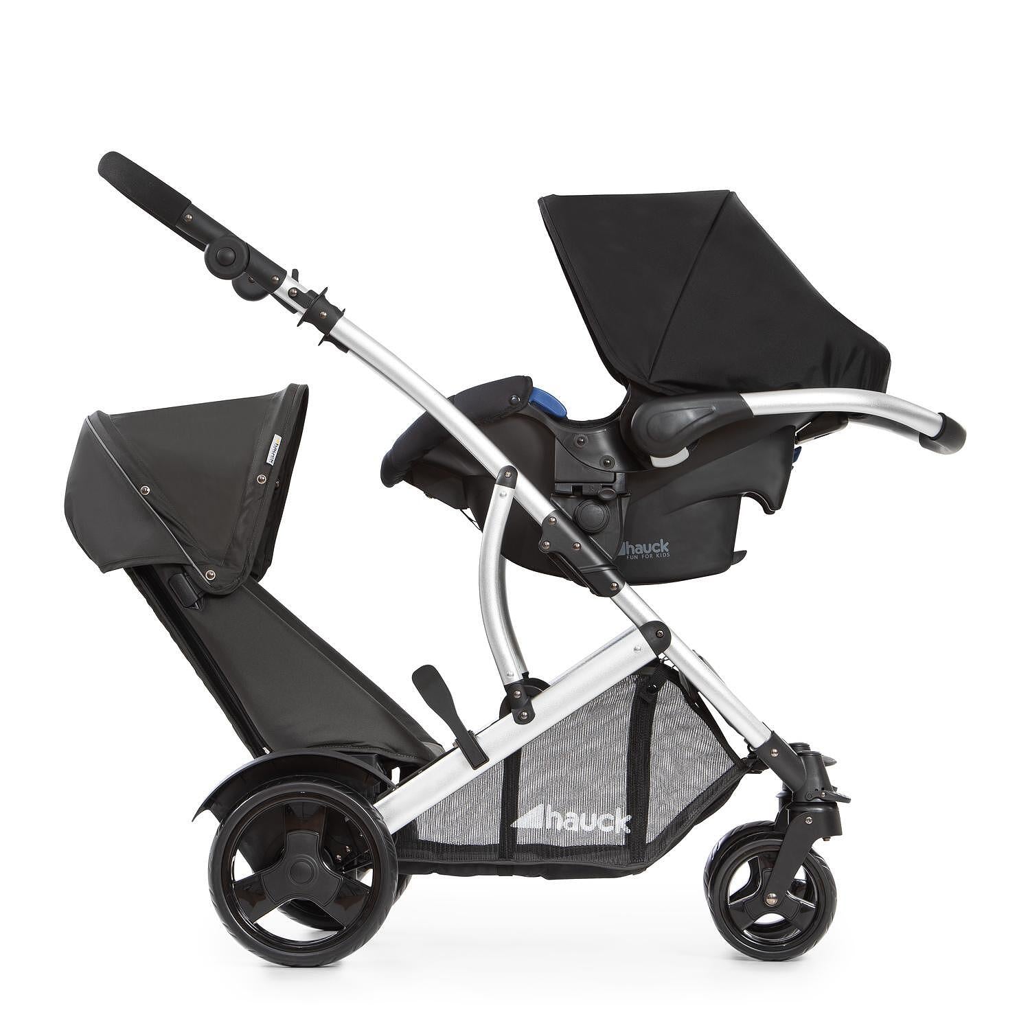 Детска Количка За Близнаци Duett 2 Black Hauck