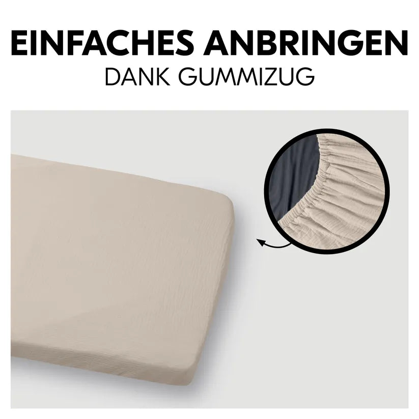 Детски Чаршаф За Сгъваем Матрак Travel Bed Mattress Cover Beige Hauck