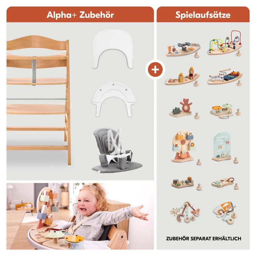 Детско Столче За Хранене Alpha Newborn Set Pro Nature Grey Hauck