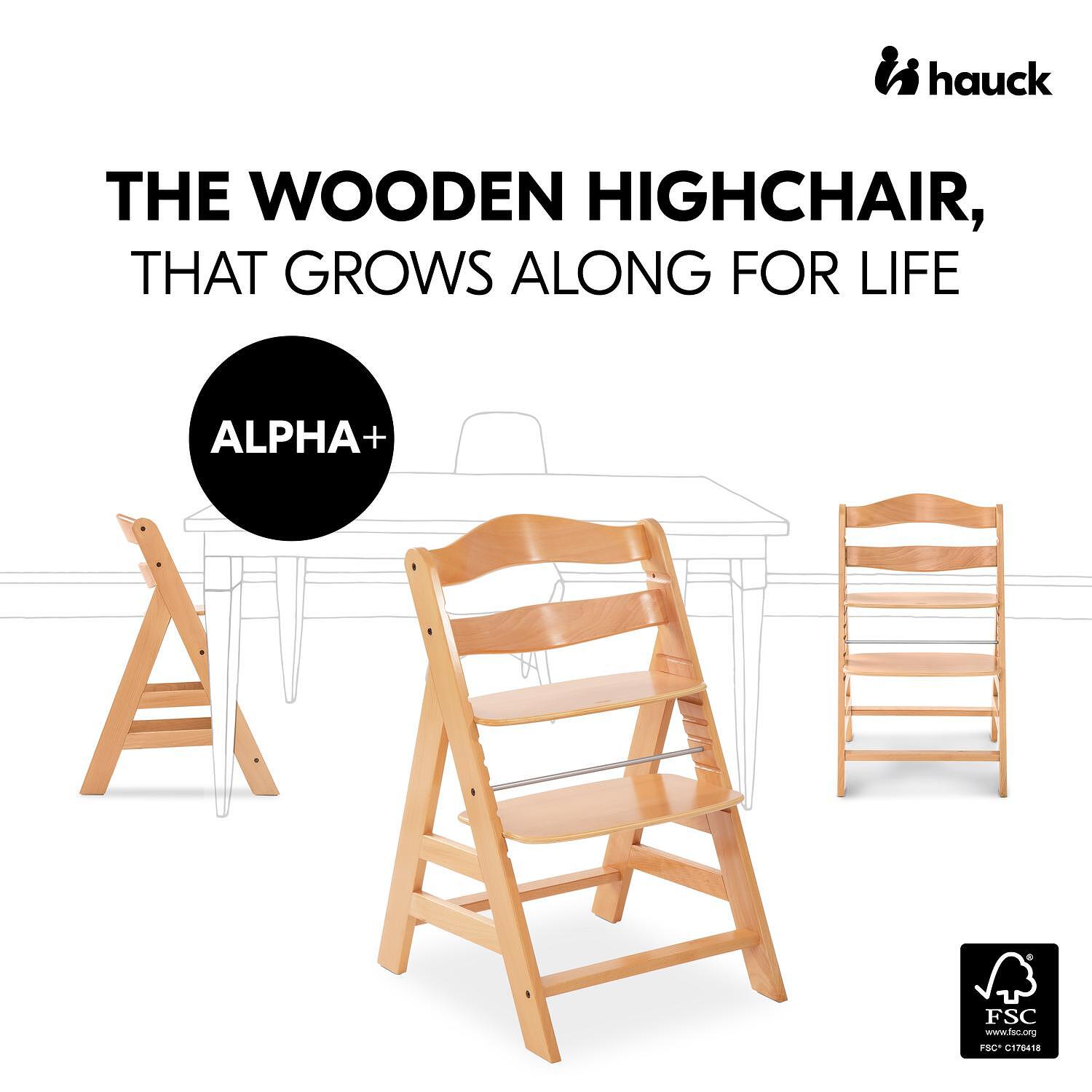 Детско Столче За Хранене Alpha+b Natural Hauck