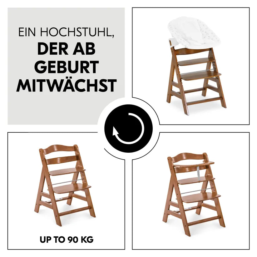 Детско Столче За Хранене Alpha+b Walnut Hauck
