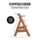Детско Столче За Хранене Alpha+b Walnut Hauck