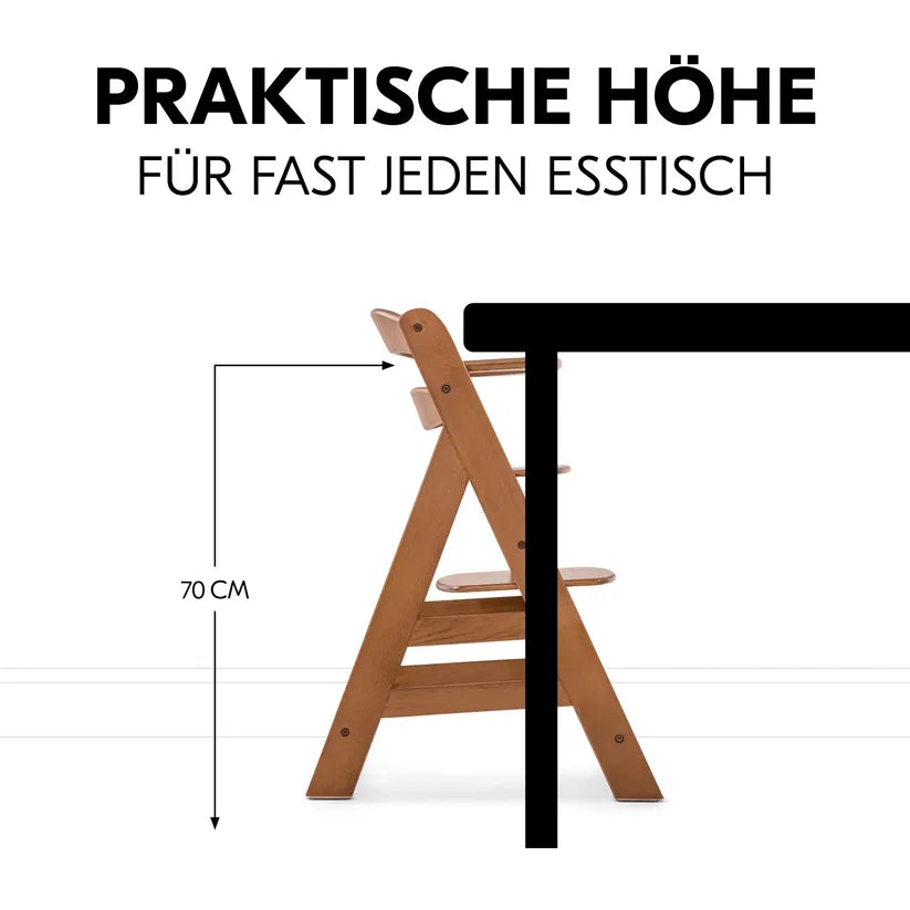 Детско Столче За Хранене Alpha+b Walnut Hauck