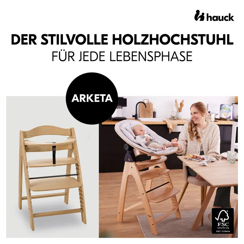 Детско Столче За Хранене Arketa Oak Hauck