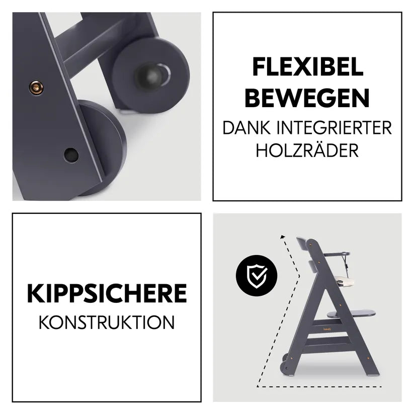 Детско Столче За Хранене Beta+ Dark Grey Hauck