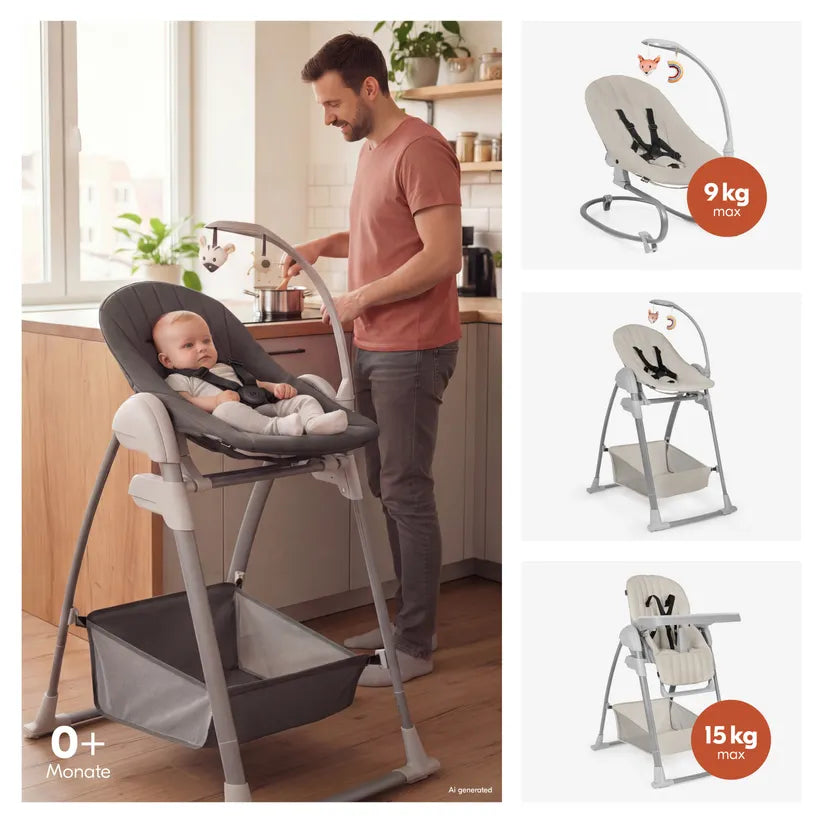 Детско Столче За Хранене Sit N Relax 3в1 Beige Hauck