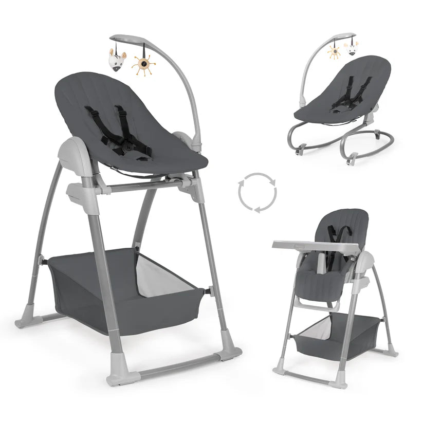 Детско Столче За Хранене Sit N Relax 3в1 Dark Grey Hauck