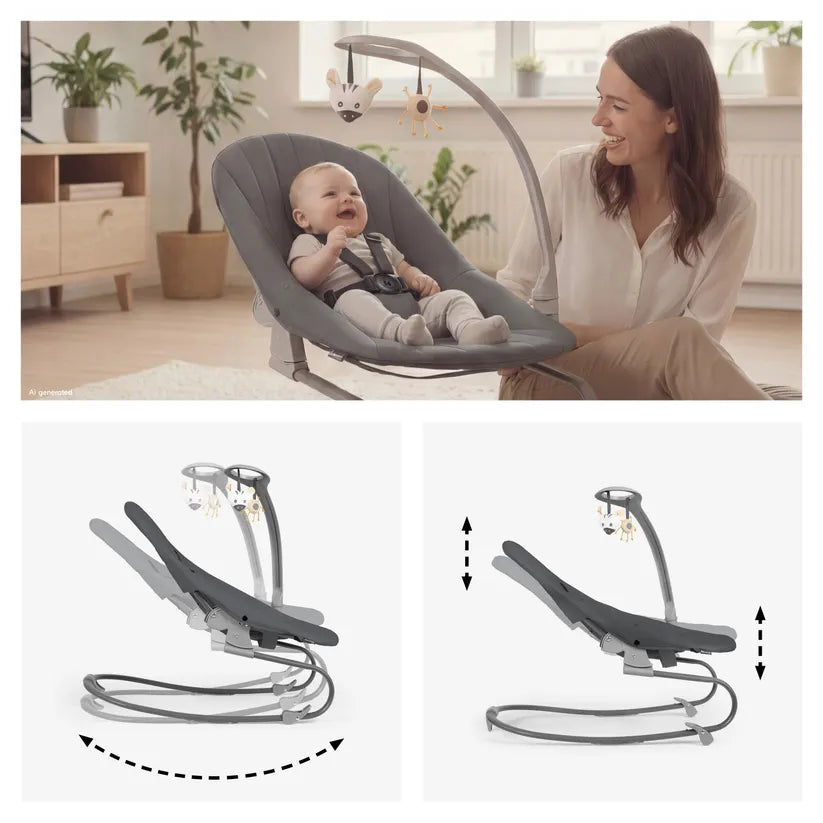 Детско Столче За Хранене Sit N Relax 3в1 Dark Grey Hauck