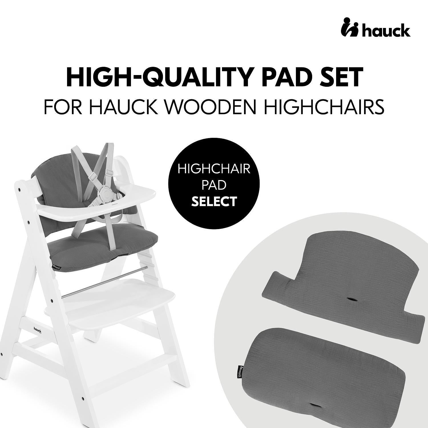 Подложка За Стол За Хранене Highchair Pad Select Muslin Dark Grey Hauck
