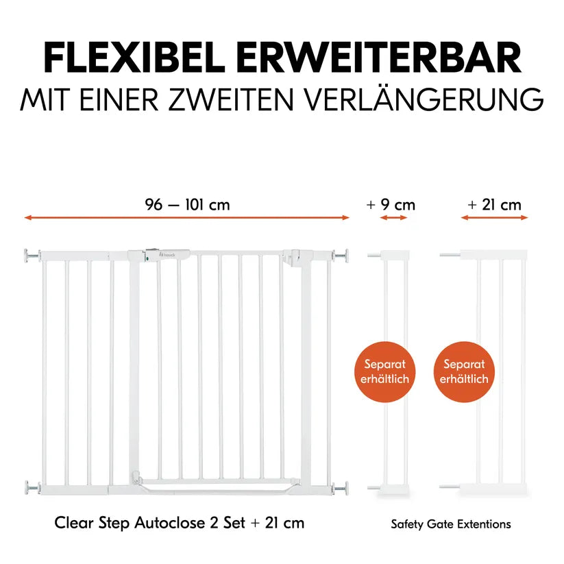 Преграда Clear Step Autoclose 2 Set + 21 Cm White Hauck