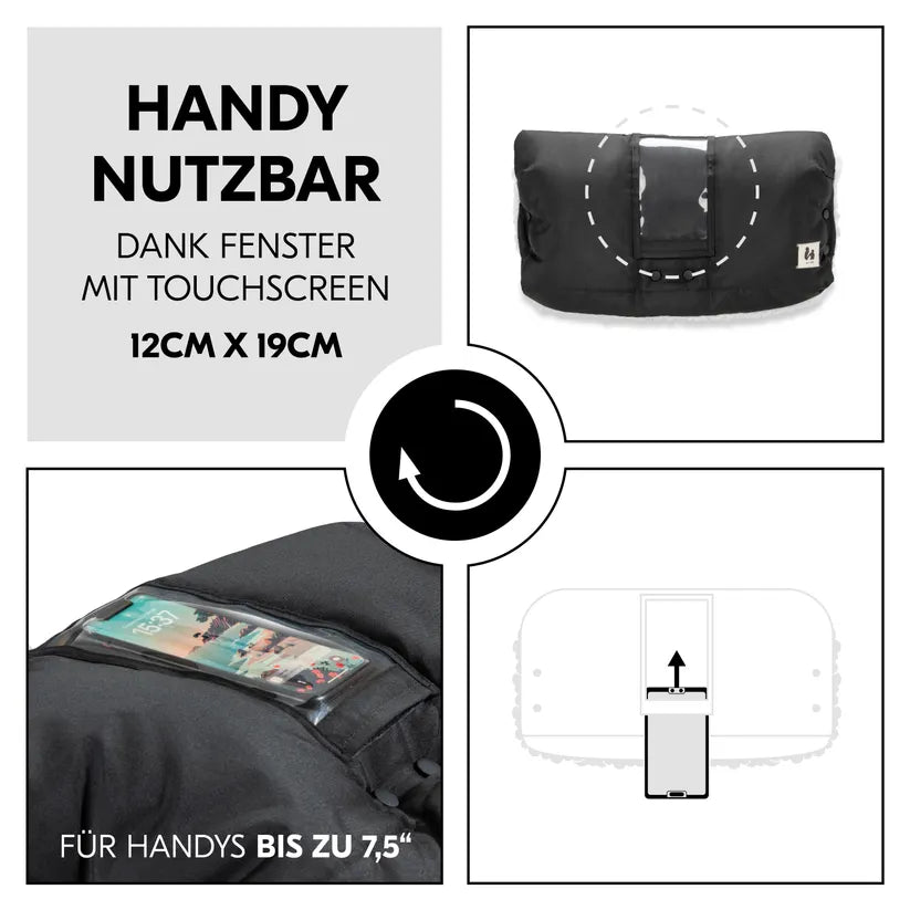 Ръкавици За Количка Pushchair Handmuff Black Hauck