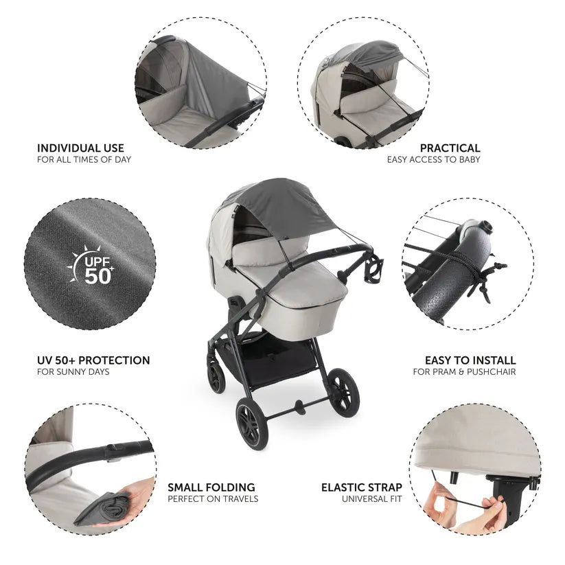 Сенник За Бебешка Количка Sunshade Grey Hauck