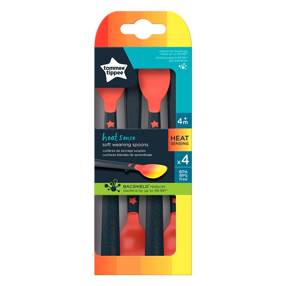 Lingurițe termosenzor cu înveliș antibacterian Bacshield Tommee Tippee, 4 buc.