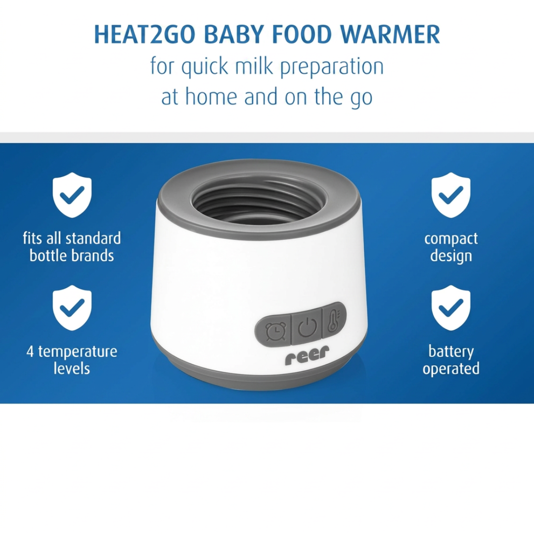33060 Heat2go Преносим Нагревател За Бебебешка Храна Reer