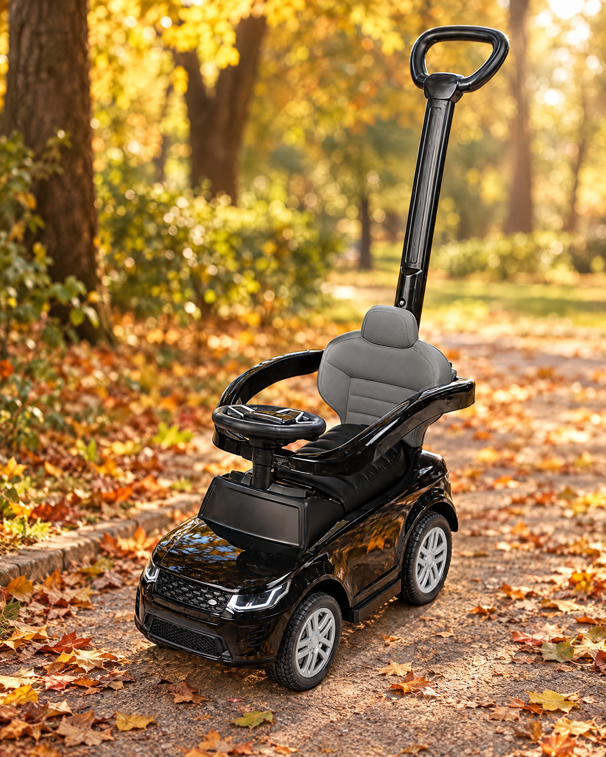 Количка за яздене Land Rover черна Caretero Toyz в парк