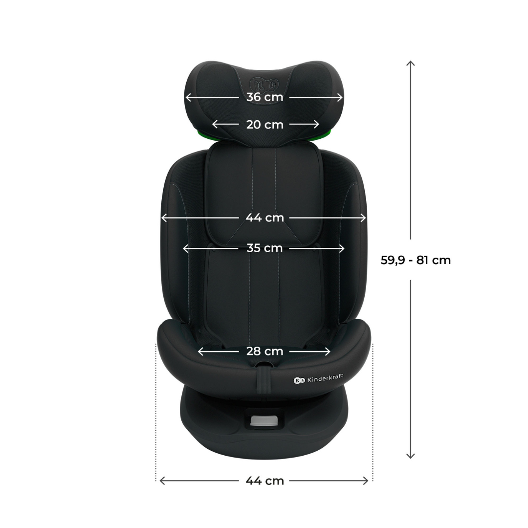 I Grow 2 Plus Столче За Кола 40 150 Cm Black Kinderkraft