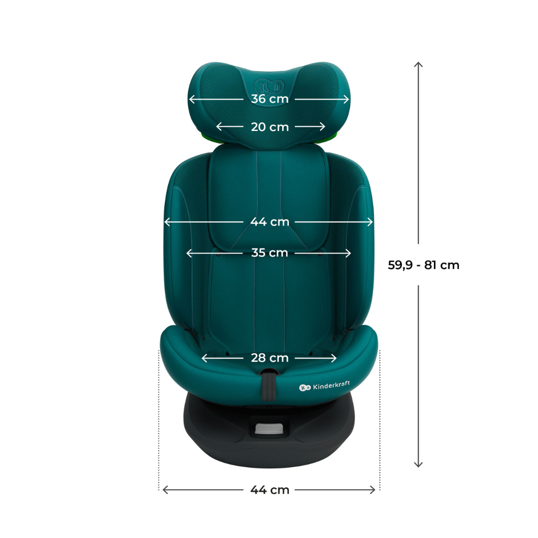 I Grow 2 Plus Столче За Кола 40 150 Cm Green Kinderkraft