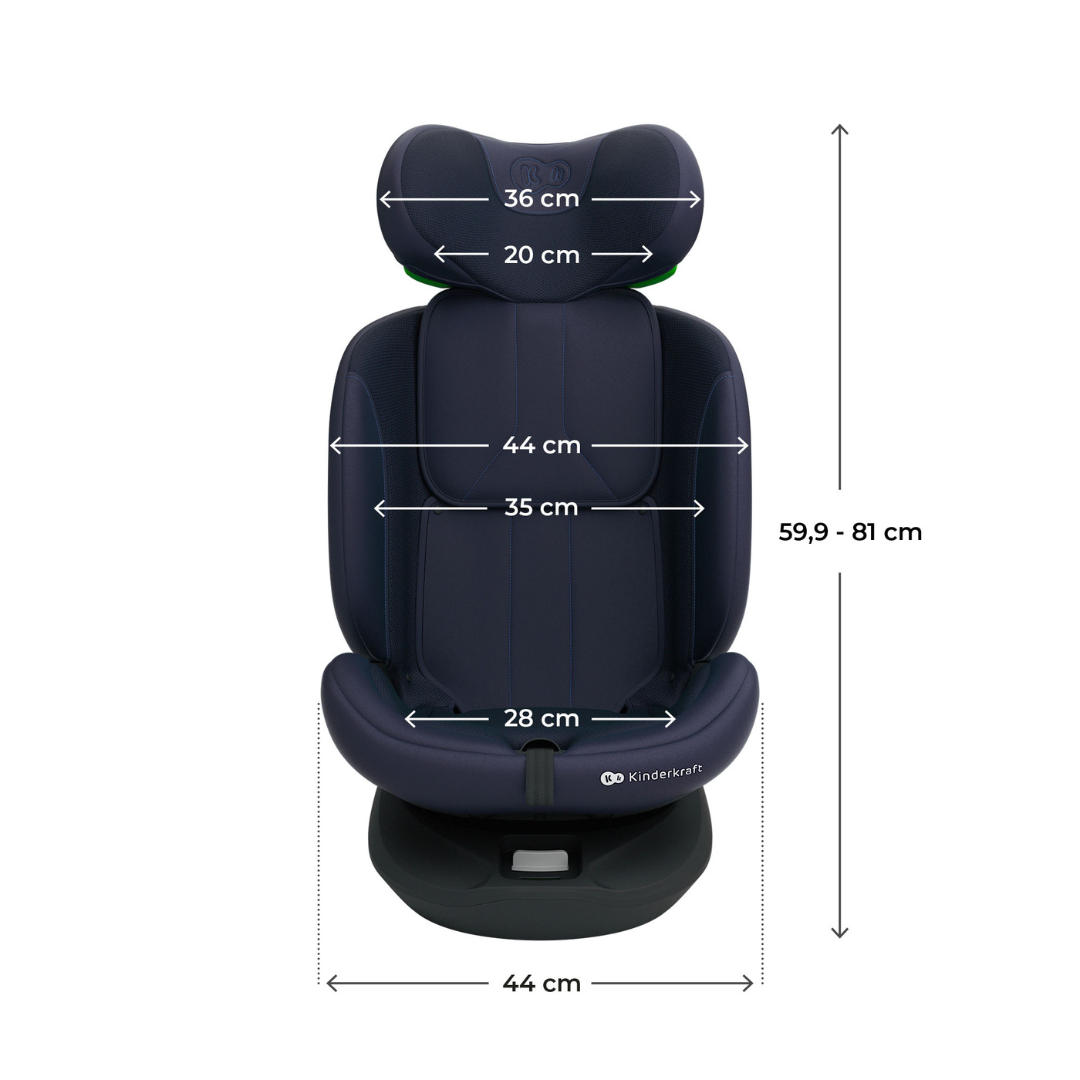 I Grow 2 Plus Столче За Кола 40 150 Cm Navy Kinderkraft