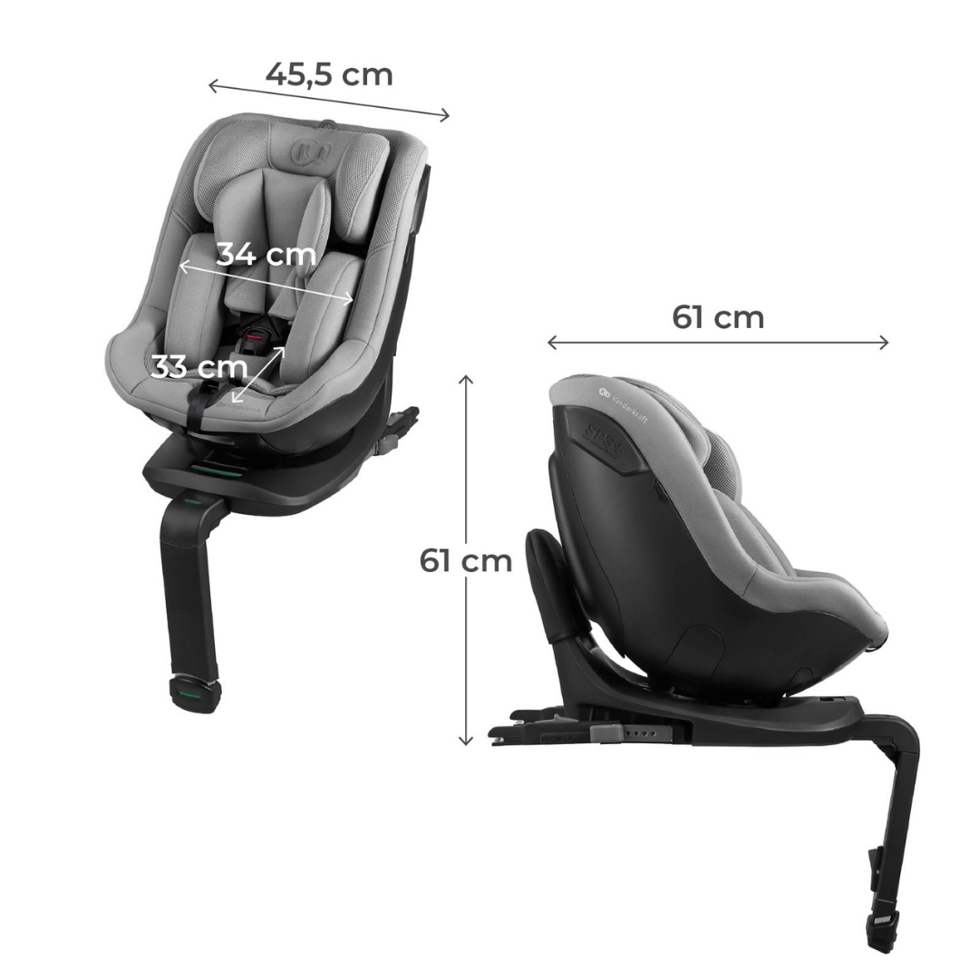 I Guard Airflow Столче За Кола 40 105 Cm Grey Kinderkraft