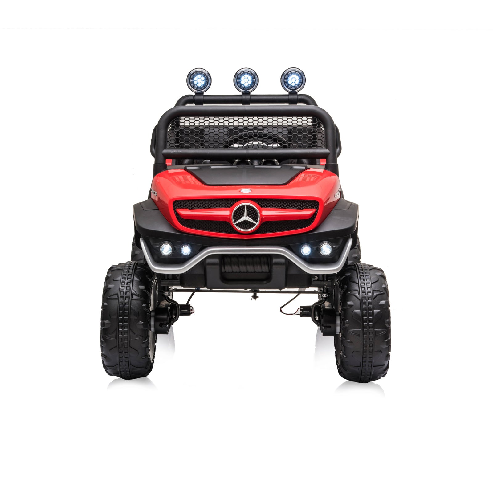 Eл. Джипmercedes Unimog Червенeva,Кожена