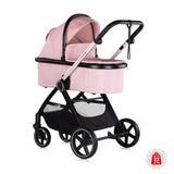 Cărucior pentru bebeluși 3 în 1 „Marbella” Pink Marsh