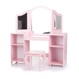 Комплект Тоалетка И Табуретка Розови