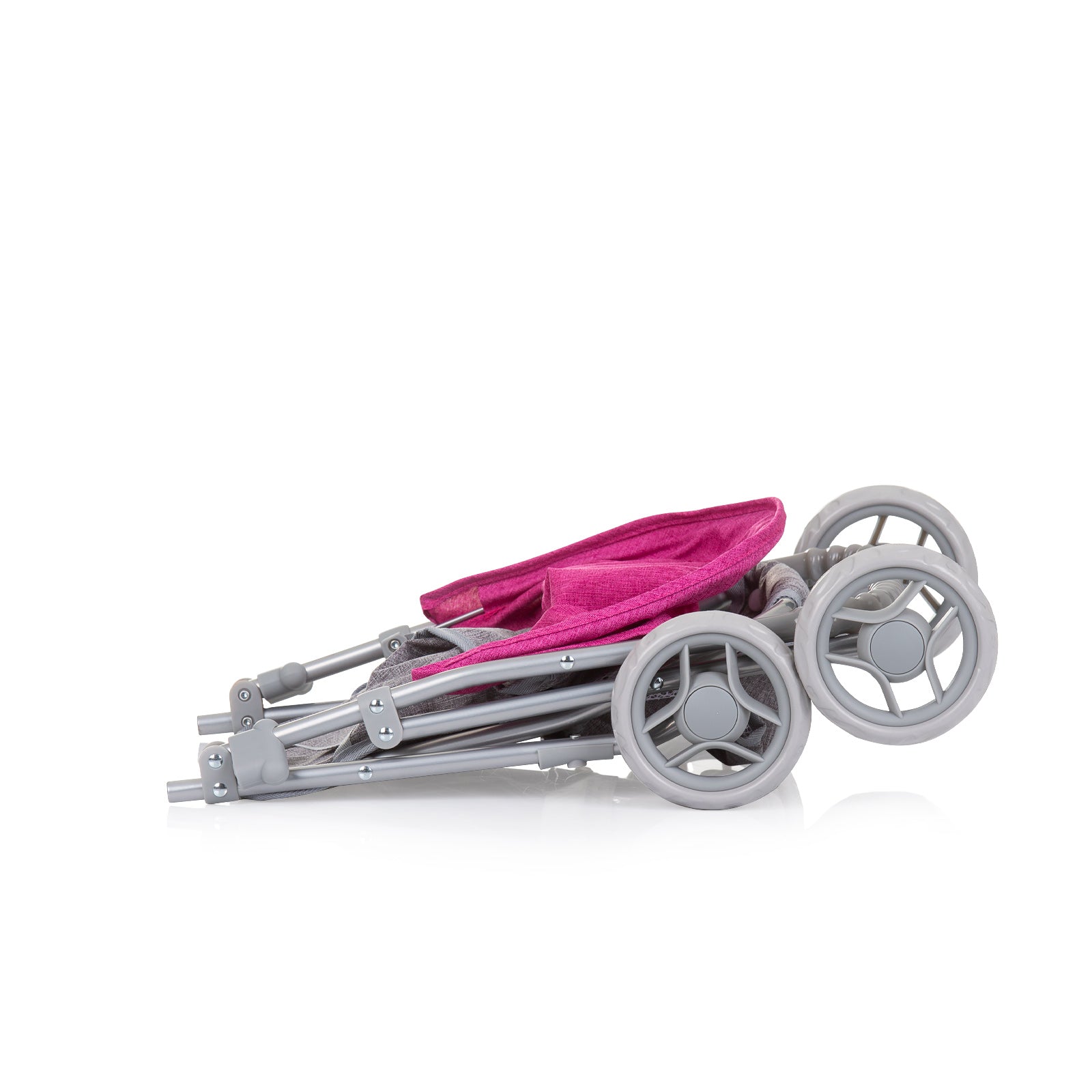 Количка За Кукли "Алис" Сиво/Розов Лен