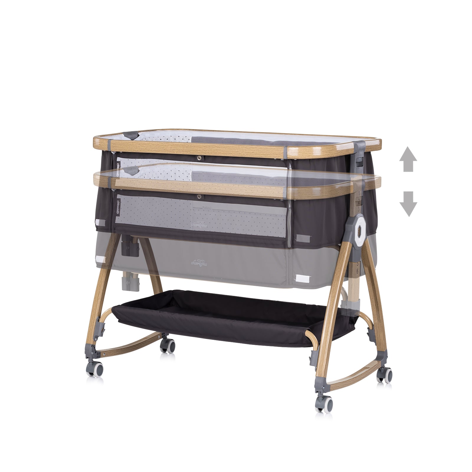 Кош.с Подв.стр.charisma"тъмносиво+колела Chipolino