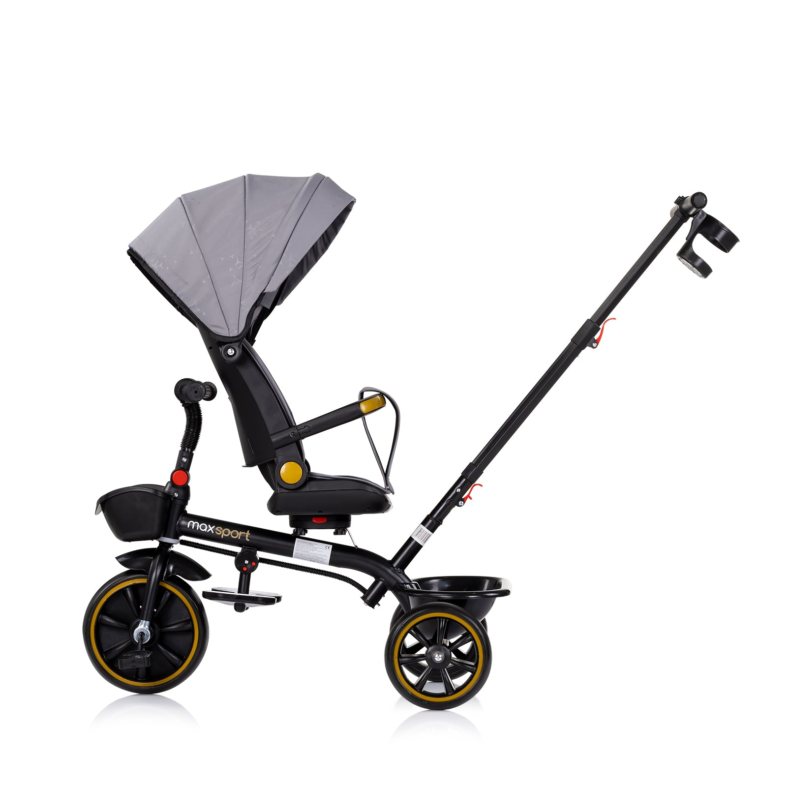 Tricicletă cu copertină Max Sport antracit