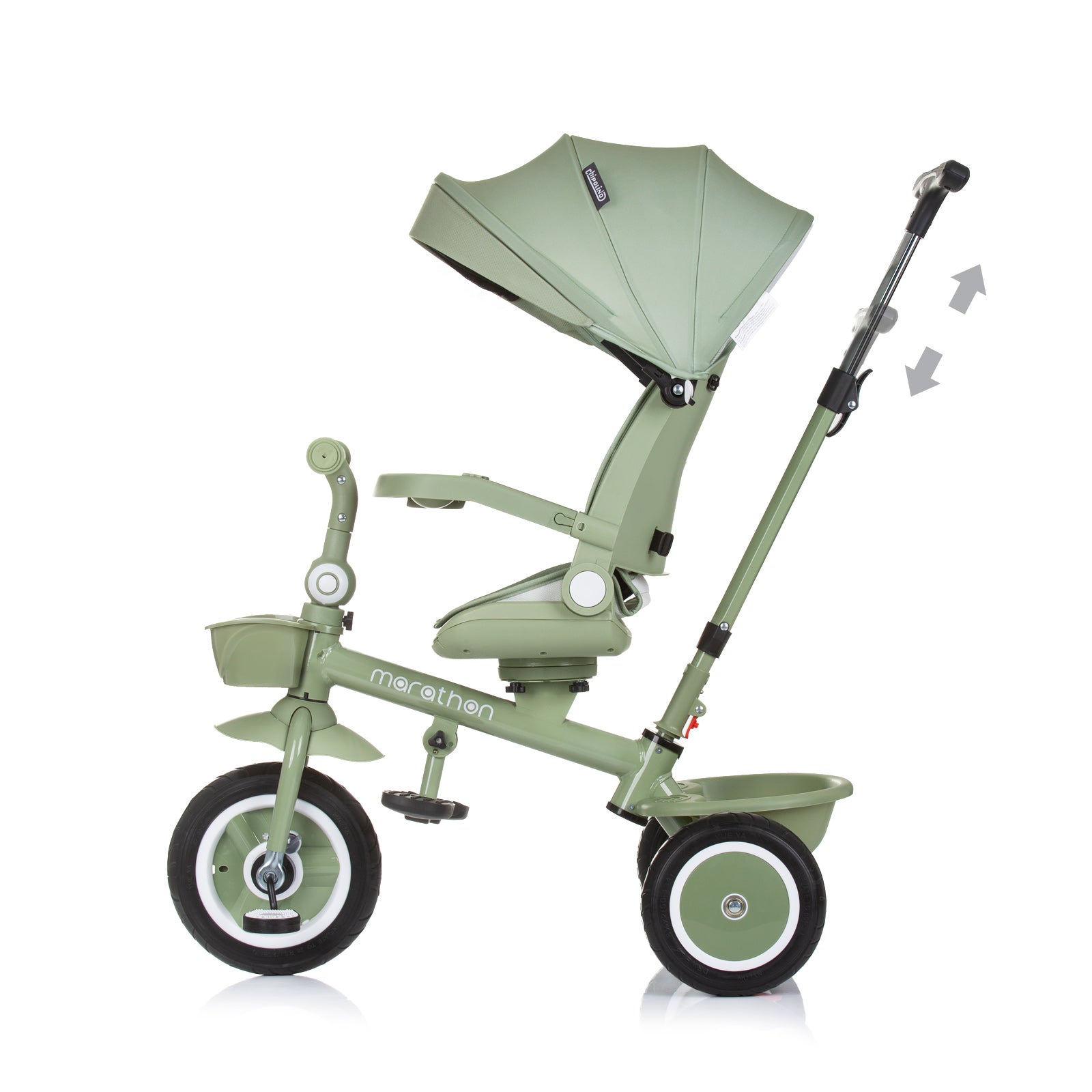 Tricicletă Marathon cu baldachin, verde pastel