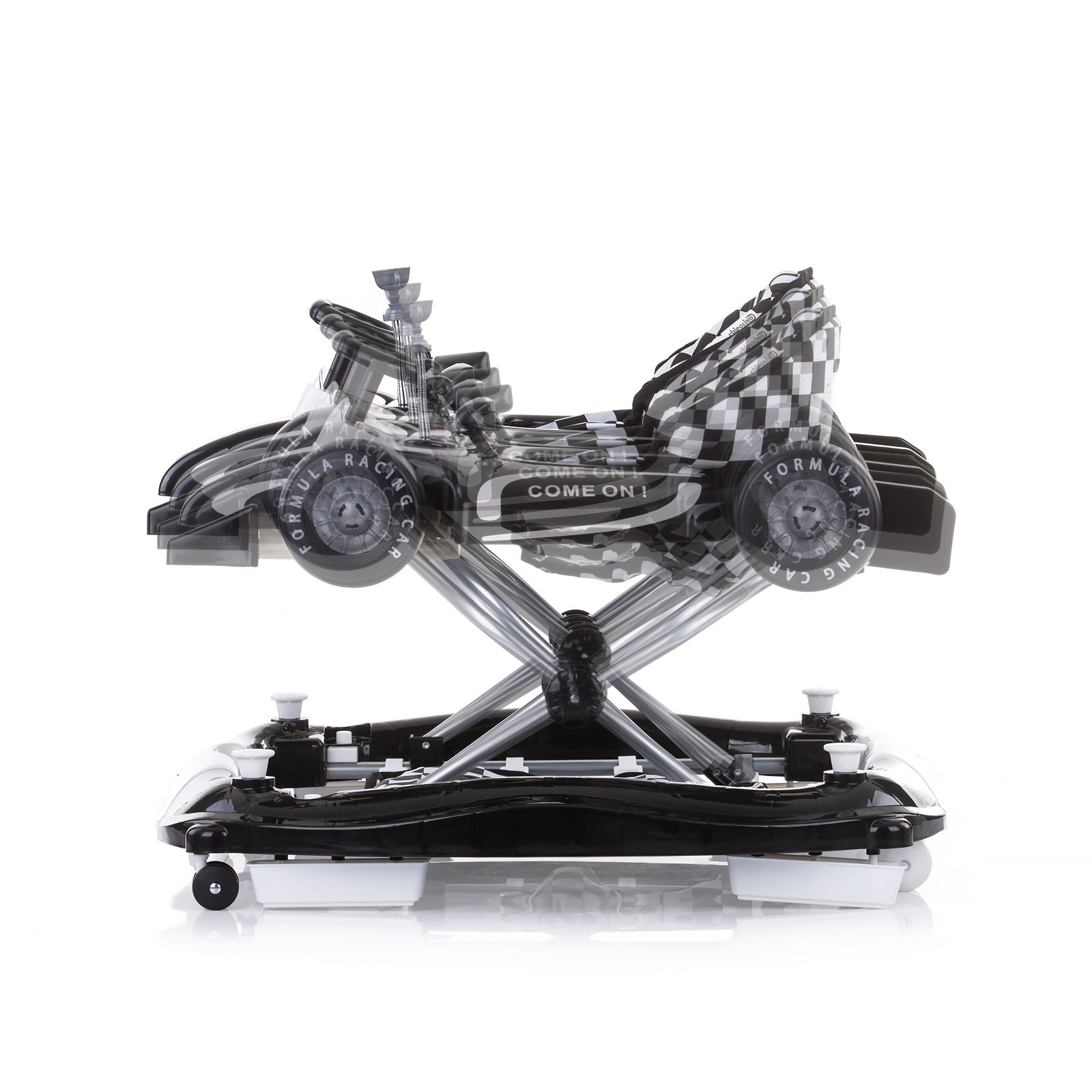 Детска проходилка 4в1 "Рейсър"черно/бяла --- BebeMama