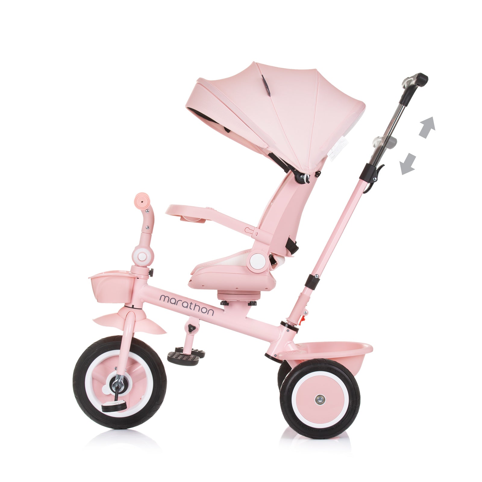 Tricicletă Marathon Flamingo cu baldachin