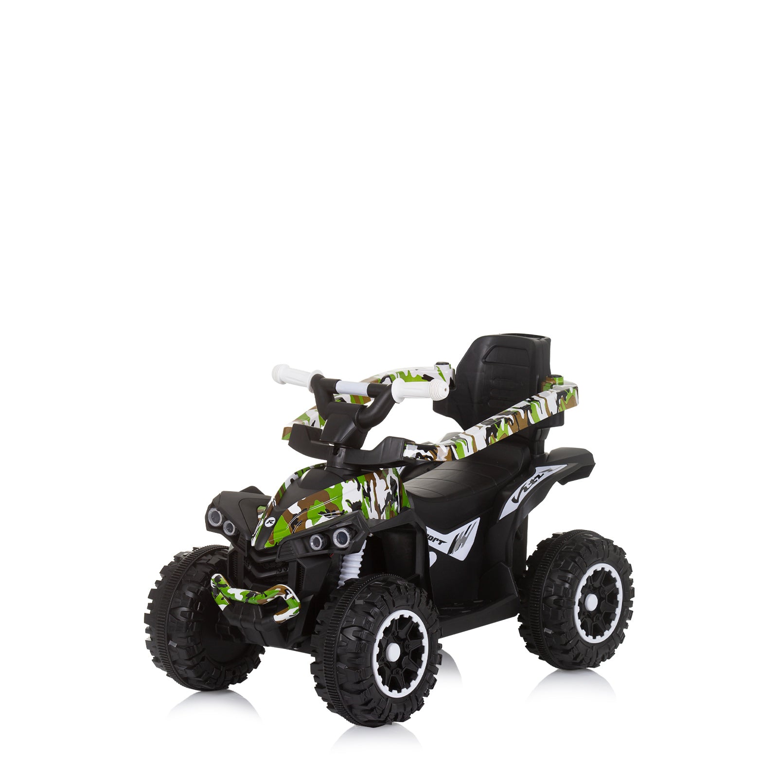 Количка За Яздене С Дръжка "Atv" Бял/Зел