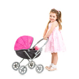 Количка За Кукли "Дейзи" Сиво/Розово Лен
