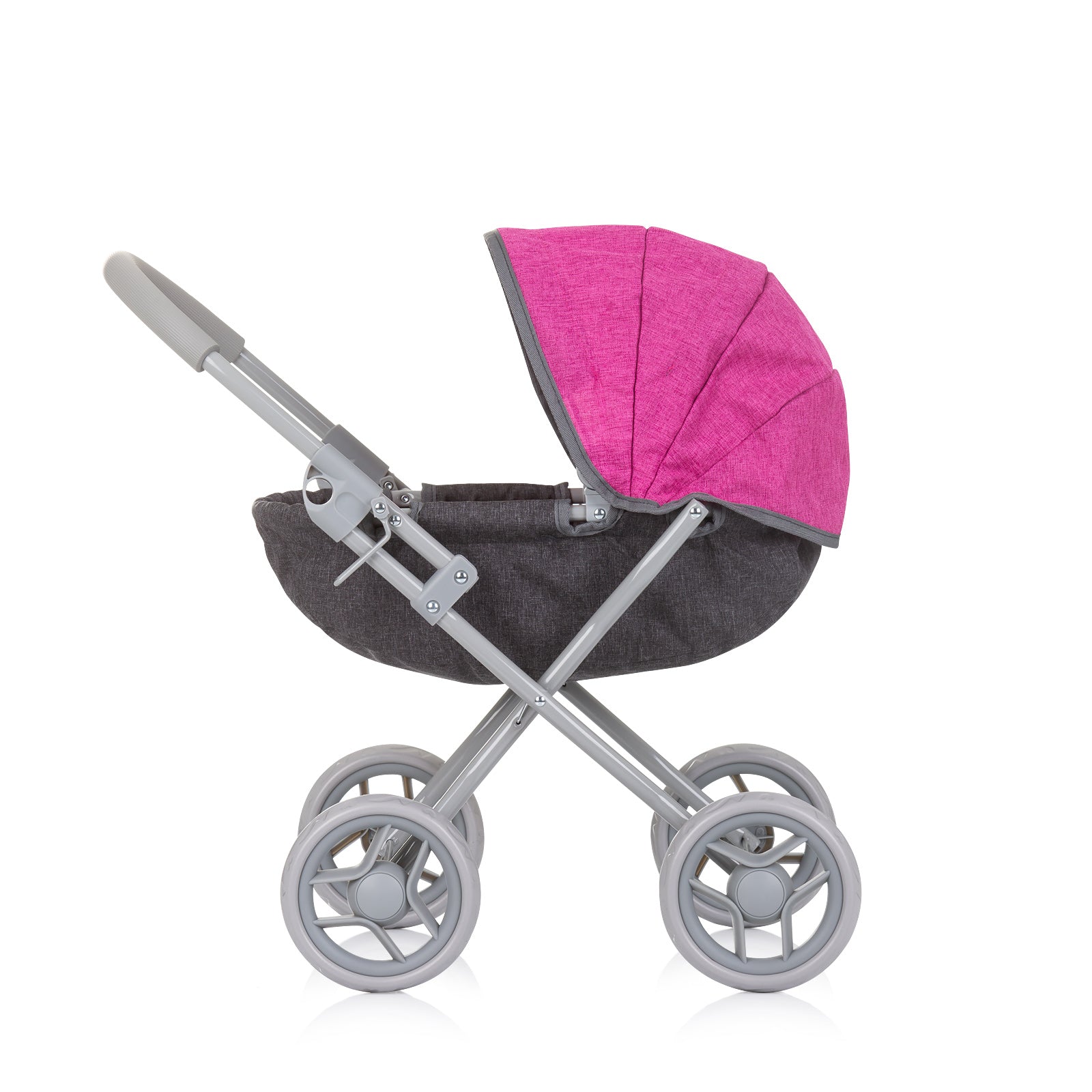 Количка За Кукли "Дейзи" Сиво/Розово Лен