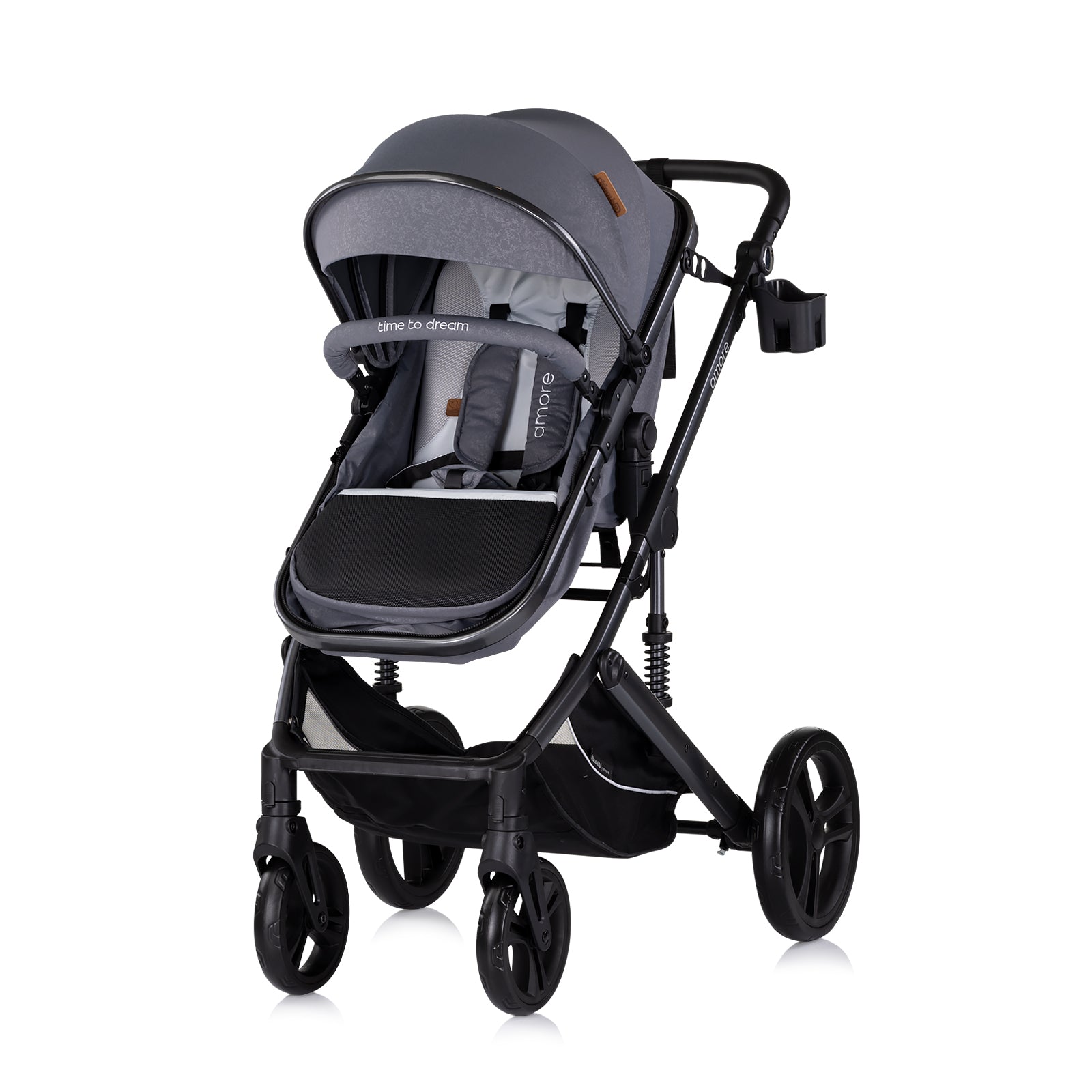 Cărucior pentru bebeluși „Amore” Gri noros