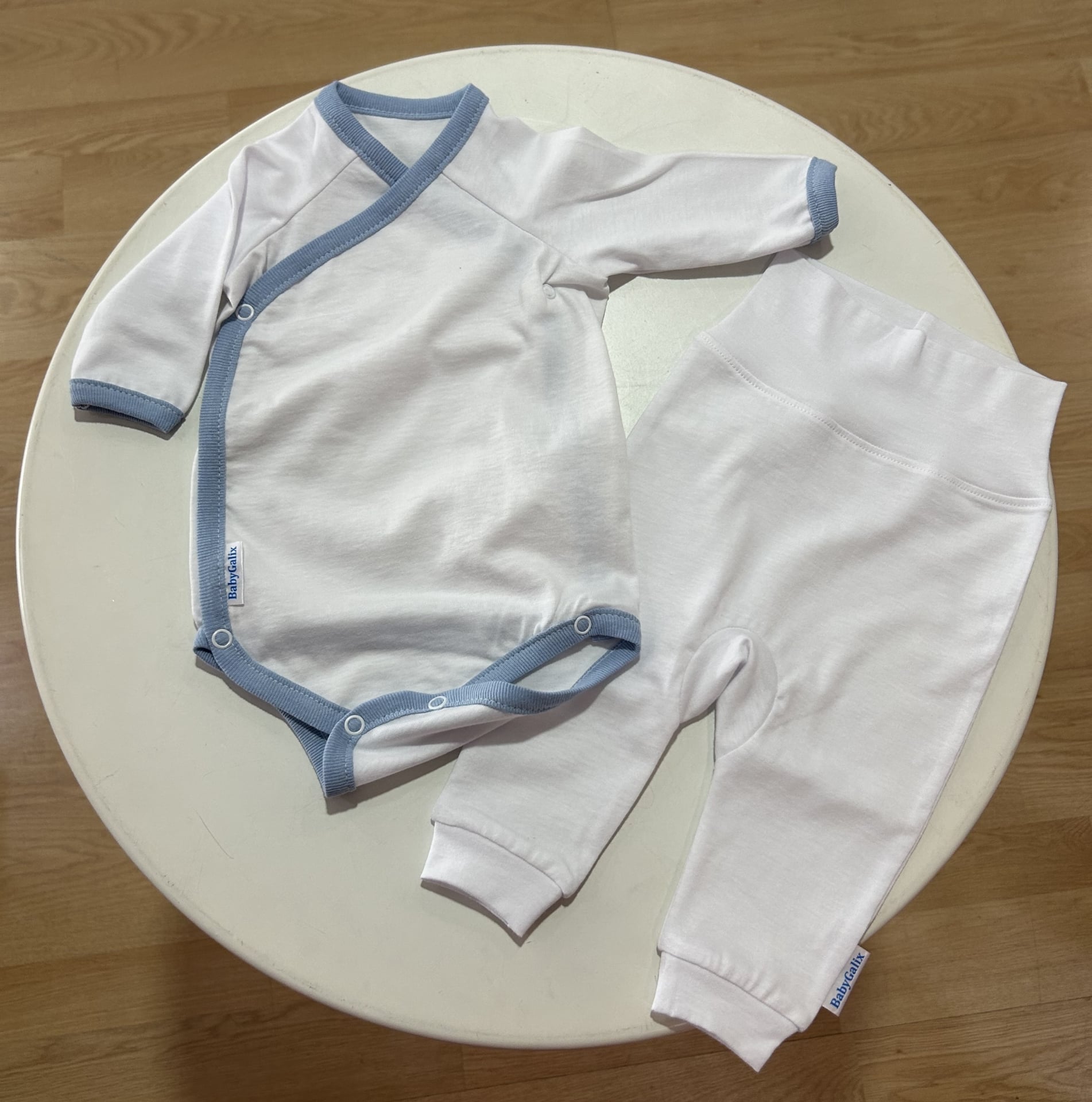 Body și pantaloni Galix alb/albastru