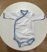 Galix-Бебешко Боди С Дълъг Ръкав И Премятане Бял/Син 56См