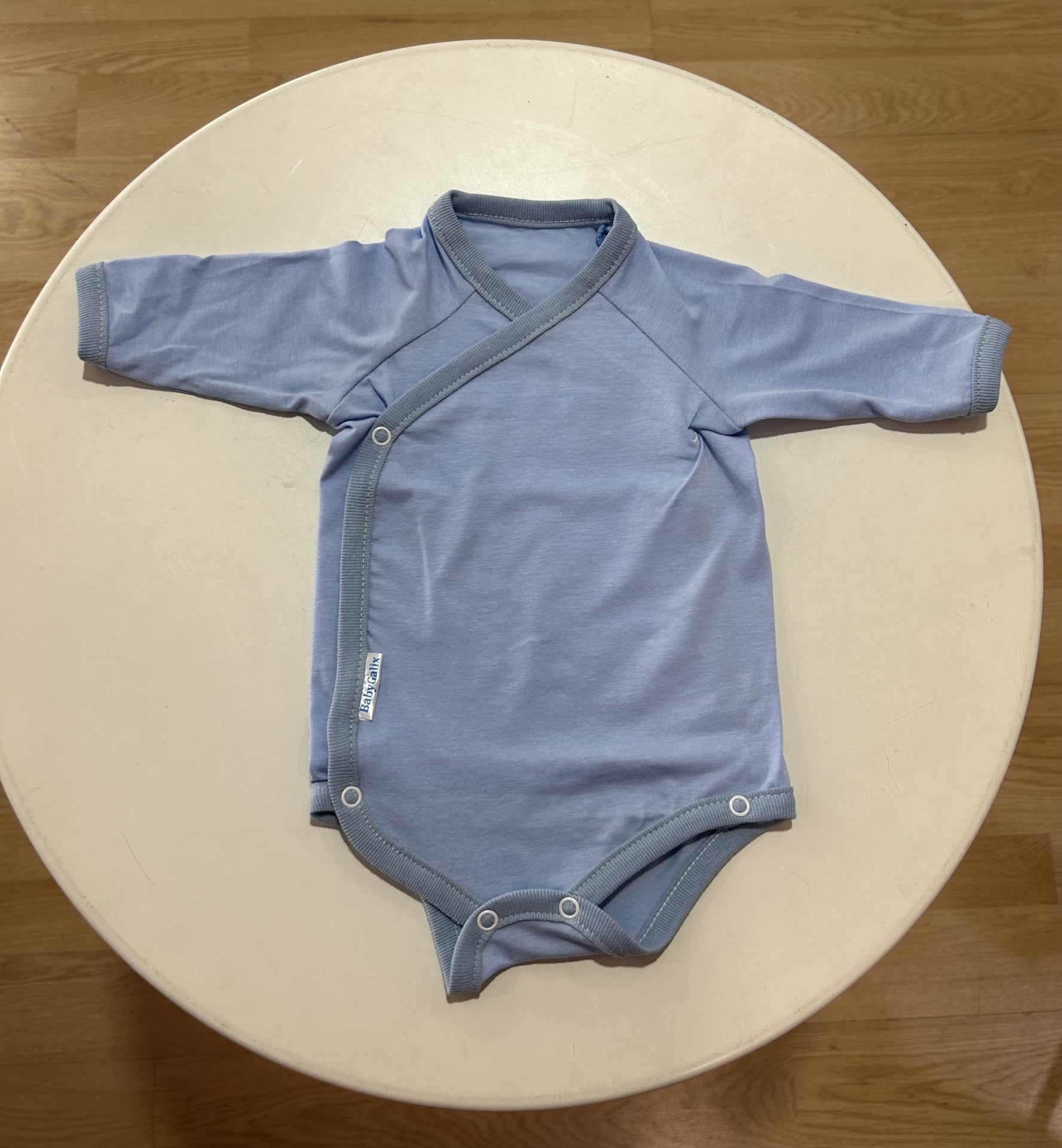 Galix-Бебешко Боди С Дълъг Ръкав И Премятане Син