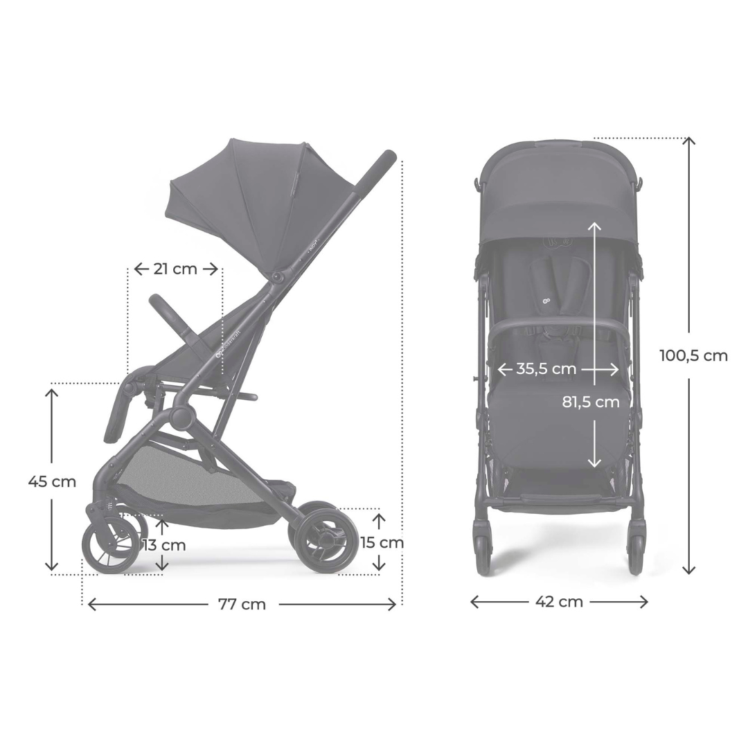 Indy 3 Бебешка Количка Coal Black Kinderkraft