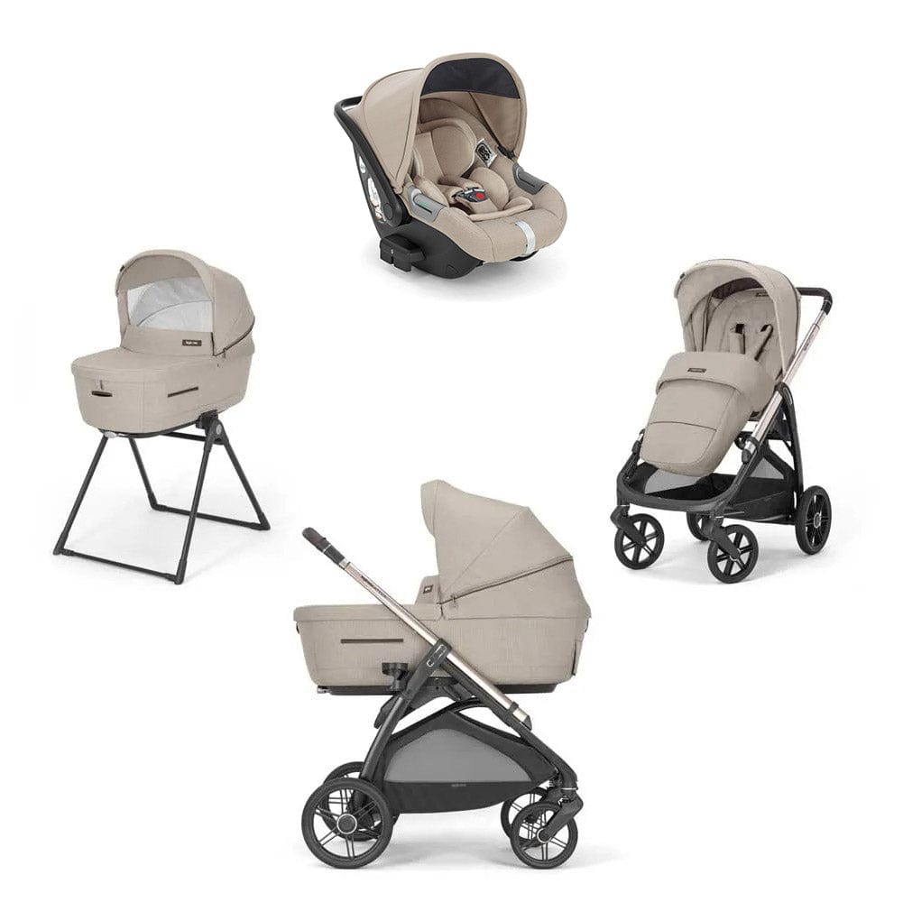 Cărucior pentru bebeluși 4 în 1 Inglesina System Quattro Aptica Darwin Infant - Pashmina Bej/Palladium