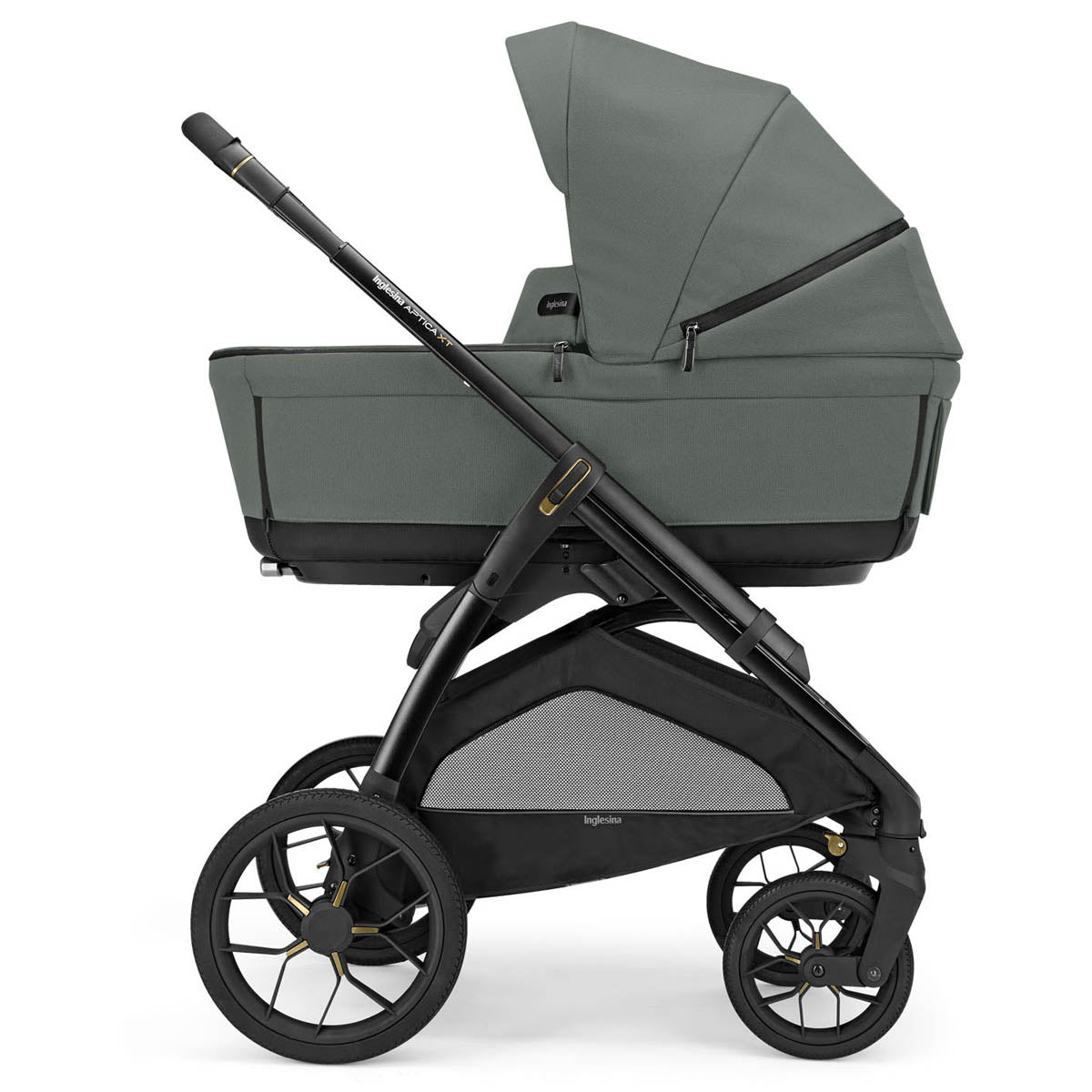 Cărucior pentru bebeluși Inglesina Aptica Xt Duo - Verde Taiga/Negru Total