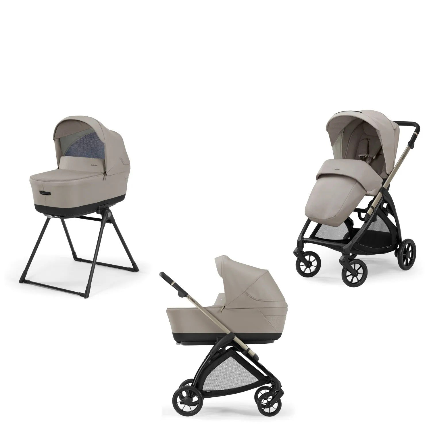 Бебешка Количка 2 В 1 Inglesina System Duo Electa - Battery Beige/Iridium Black - Комбинирани Колички - Inglesina - BebeMama