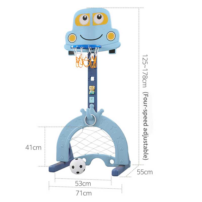 Интерактивен Баскетболен Кош 6 В 1, Светлосин Цвят Feelkids
