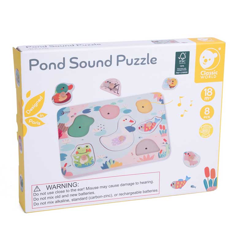 Интерактивен Пъзел Езерото От 8 Дървени Части, 18+ Месеца Classic World