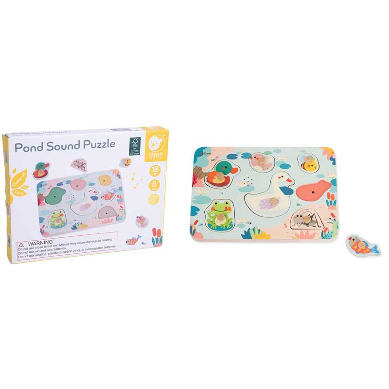 Интерактивен Пъзел Езерото От 8 Дървени Части, 18+ Месеца Classic World