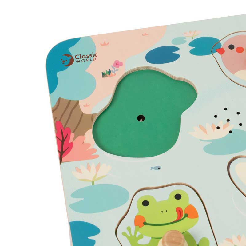 Интерактивен Пъзел Езерото От 8 Дървени Части, 18+ Месеца Classic World